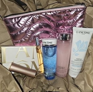 Lancôme Skincare and Makeup Set with Pink Bag